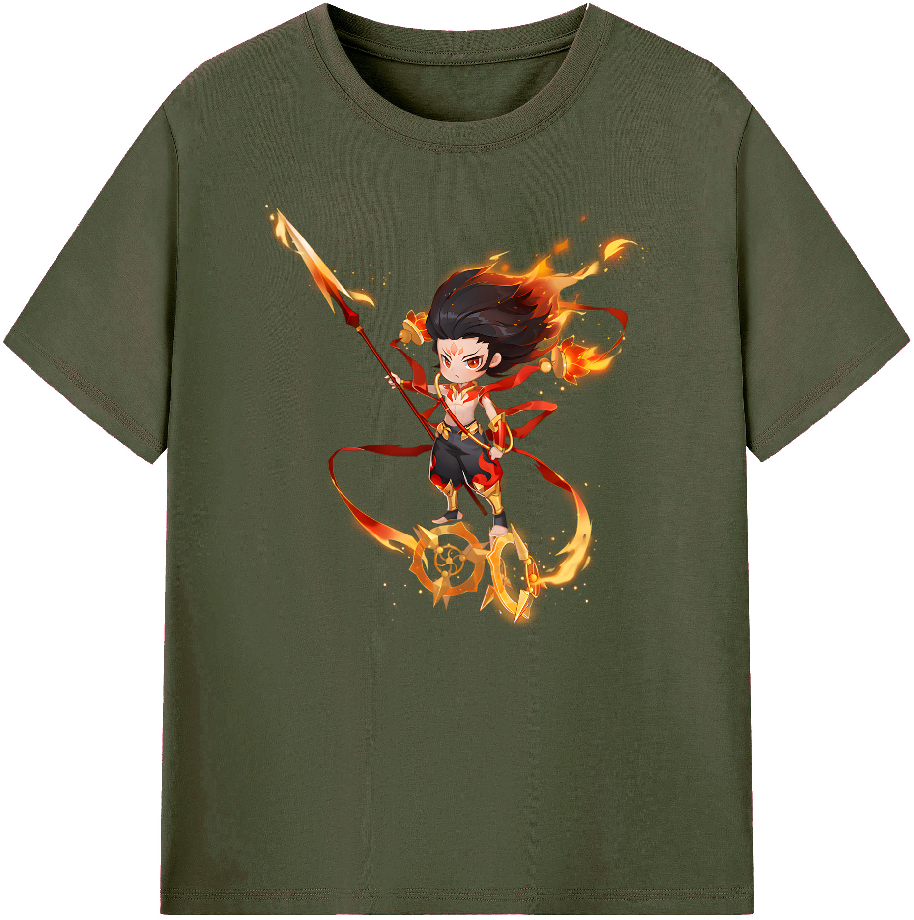 （画像用） Ne Zha 2 ナタ 魔童の大暴れ 綿100％ メンズ半袖Tシャツ｜肌触りやわらか＆通気性